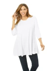Jessica London Stretch Knit Swing Tunic In White