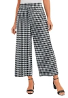 Jessica London Stretch Knit Wide Leg Crop Pant In Multi