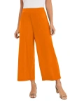Jessica London Stretch Knit Wide Leg Crop Pant In Orange