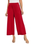 Jessica London Stretch Knit Wide Leg Crop Pant In Red