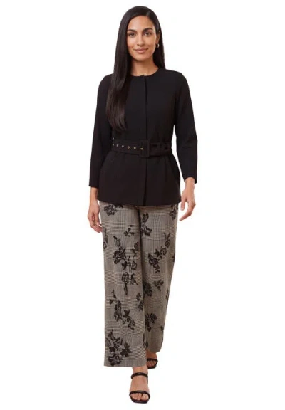 Jessica London Stretch Knit Wide Leg Pant In Gray