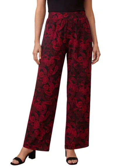 Jessica London Stretch Knit Wide Leg Pant In Red