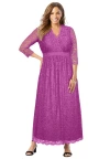 Jessica London Stretch Lace Maxi Dress In Purple