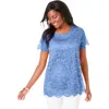 Jessica London Stretch Lace Tunic In Blue