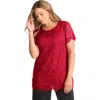 Jessica London Stretch Lace Tunic In Red