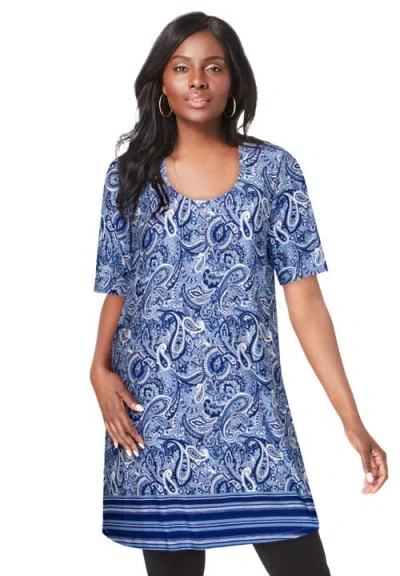 Jessica London Stretch Mega Knit Tunic In Multi