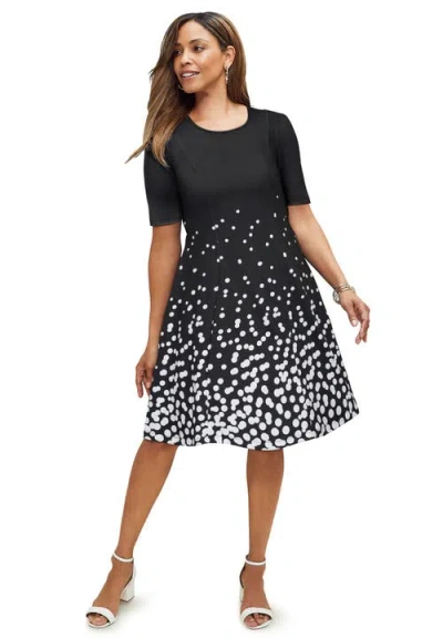 Jessica London Stretch Ponte Flare Dress In Multi