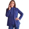 Jessica London Suede Blazer In Blue
