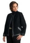 Jessica London Suede Lady Jacket In Black