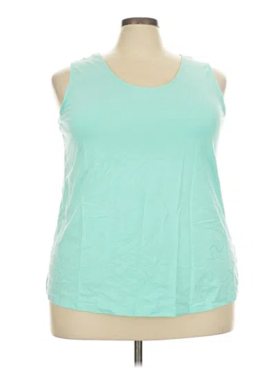 Pre-owned Jessica London Tank Top Teal Halter Neckline Tops