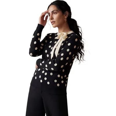 Jessica London Tie-neck Sweater In Black