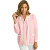 Jessica London Tipped Boxy Cardigan In Pink