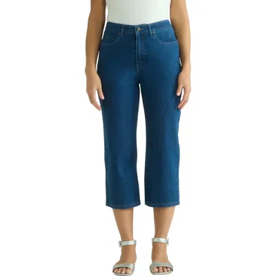 Jessica London True Fit Straight Leg Crop Jean In Blue