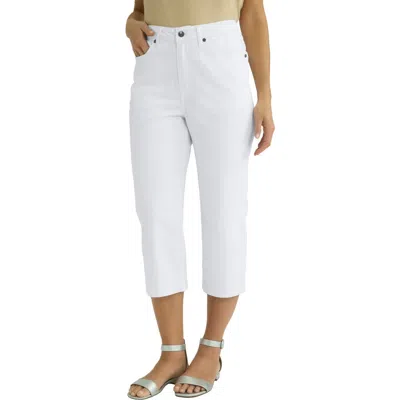 Jessica London True Fit Straight Leg Crop Jean In White