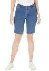Jessica London True Fit Stretch Denim Bermuda Short In Blue
