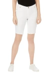 Jessica London True Fit Stretch Denim Bermuda Short In White
