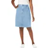 Jessica London True Fit Stretch Denim Short Skirt In Brown