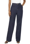 Jessica London True Fit Stretch Denim Wide Leg Jean In Black