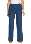 Jessica London True Fit Stretch Denim Wide Leg Jean In Blue