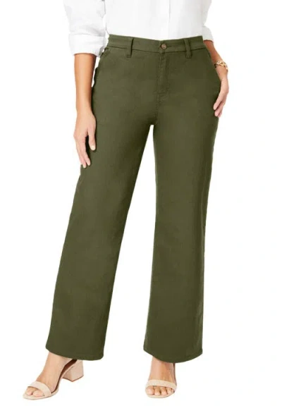 Jessica London True Fit Stretch Denim Wide Leg Jean In Multi