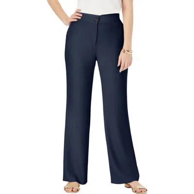 Jessica London Tummy Control Bi-stretch Bootcut Pant In Blue