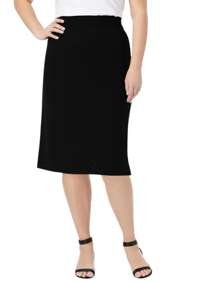 Jessica London Tummy Control Bi-stretch Pencil Skirt In Black