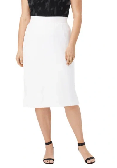 Jessica London Tummy Control Bi-stretch Pencil Skirt In White