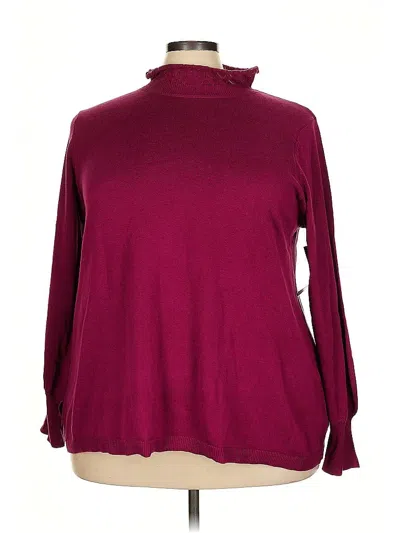 Pre-owned Jessica London Turtleneck Sweater In Burgundy