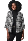 Jessica London Tweed V-neck Jacket In Pattern