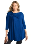 Jessica London Twist-front Trapeze Tunic In Blue