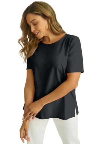 Jessica London Uptown Refined Tee In Black