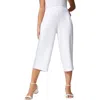 Jessica London Wide-leg Crop Crepe Pants In Multi
