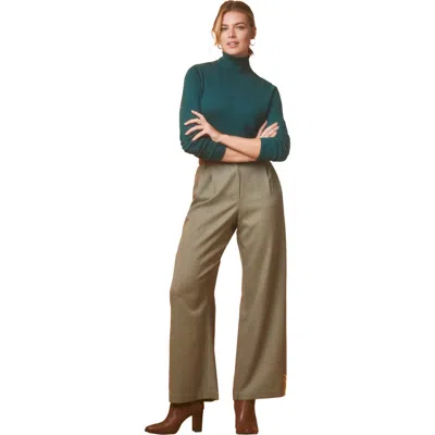 Jessica London Wide Leg Pleated Trouser In Gray
