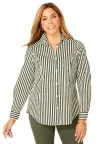 Jessica London Wrinkle-free Stretch Poplin Shirt In Neutral