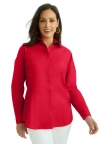Jessica London Wrinkle-free Stretch Poplin Shirt In Red