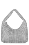 Jessica Mcclintock Ada Crystal Hobo Bag In Silver