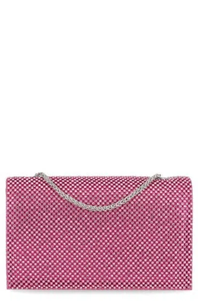 Jessica Mcclintock Adria Embellished Faux Leather Clutch In Pink