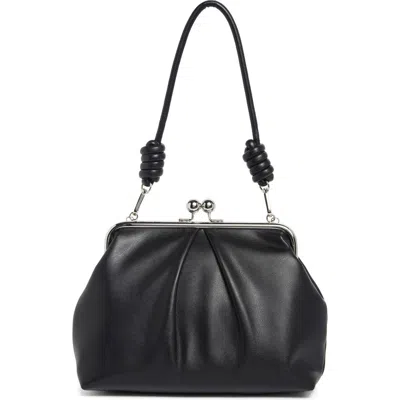 Jessica Mcclintock Alex Leather Shoulder Bag In Black