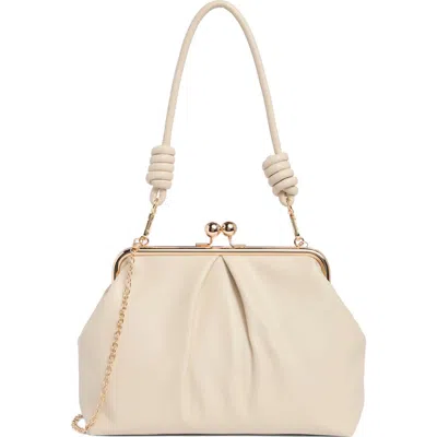 Jessica Mcclintock Alex Leather Shoulder Bag In Bone