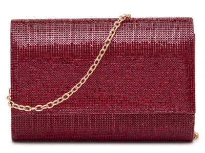 Jessica Mcclintock Alexis Crystal Clutch In Wine Red