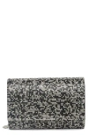 Jessica Mcclintock Alexis Rhinestone Crossbody Clutch In 49-black/silver