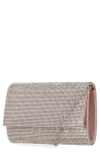 Jessica Mcclintock Alexis Rhinestone Crossbody Clutch In Irdescent Pink