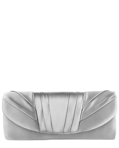 Jessica Mcclintock Angel Satin Clutch In Silver