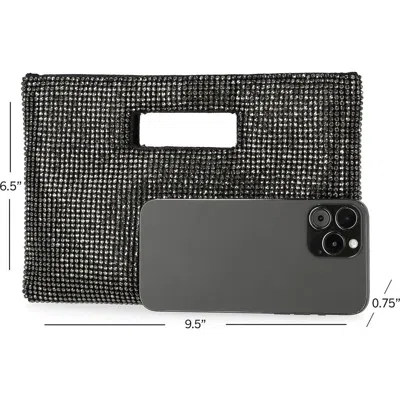Jessica Mcclintock Asher Cut Out Handle Clutch In Gray