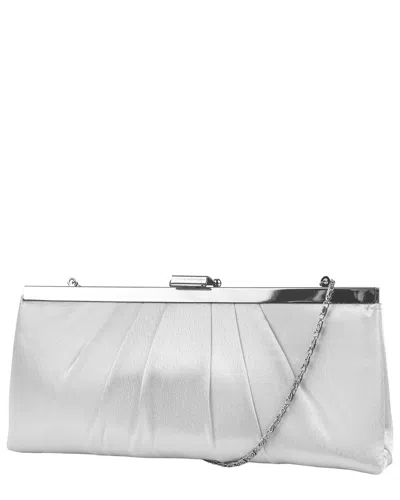 Jessica Mcclintock Blaire Satin Clutch In White