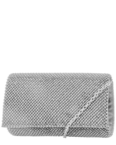 Jessica Mcclintock Cassie Diamonte Mesh Clutch With Chain In Silver