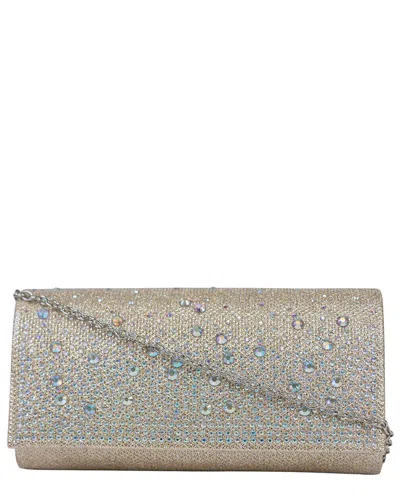 Jessica Mcclintock Chloe Cascading Stones Clutch In Neutral
