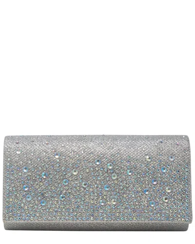 Jessica Mcclintock Chloe Cascading Stones Clutch In Silver