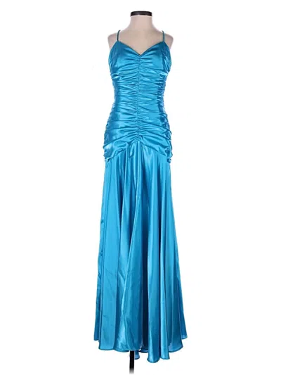 Pre-owned Jessica Mcclintock Cocktail Dress In Blue