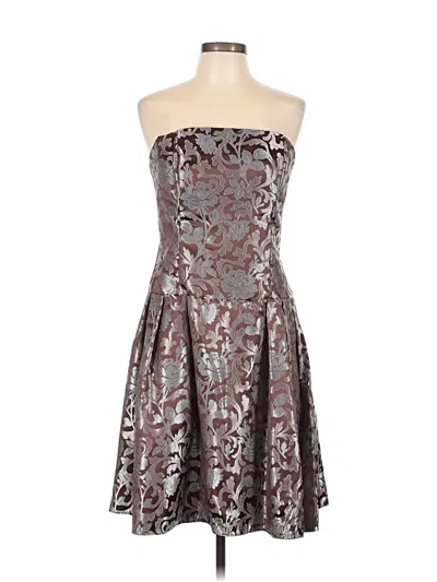 Pre-owned Jessica Mcclintock Cocktail Dress In Silver